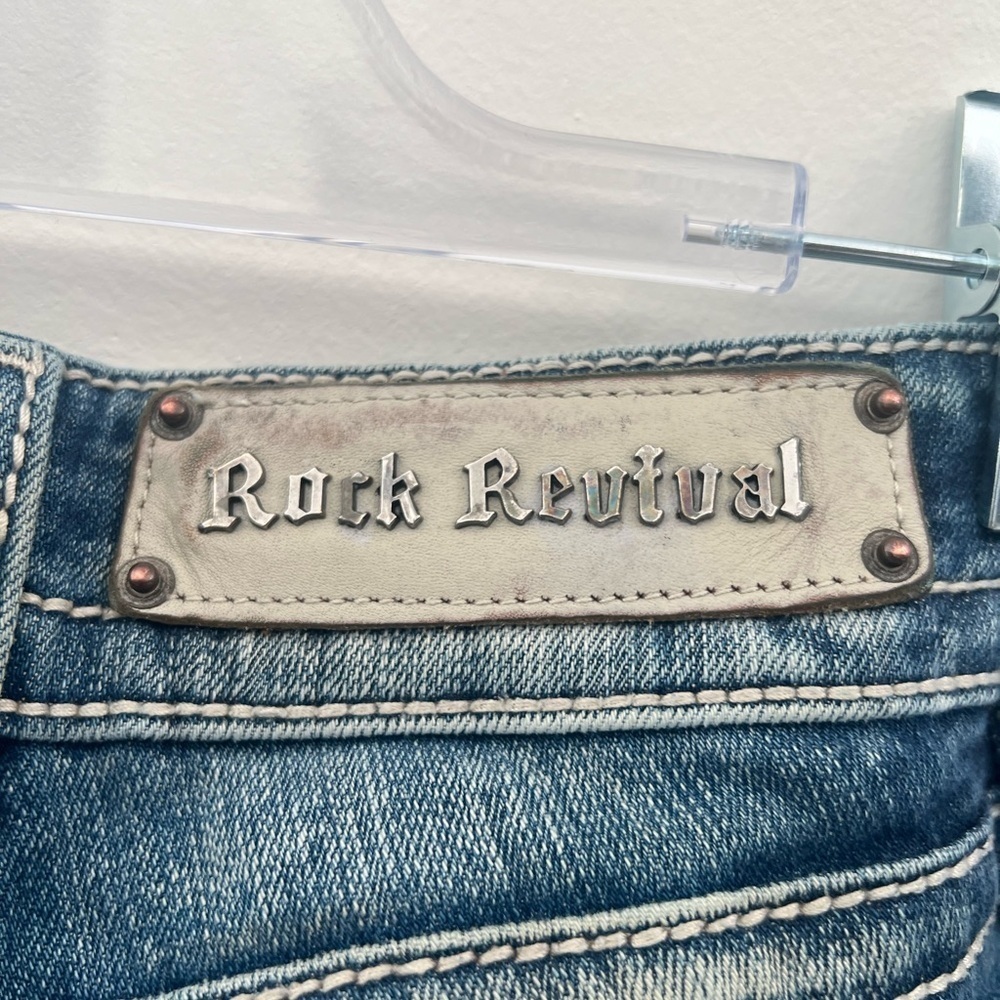 Rock Revival Blue Boot Cut Jeans with Decorative Stitching Size 29 Women’s - Picture 7 of 12